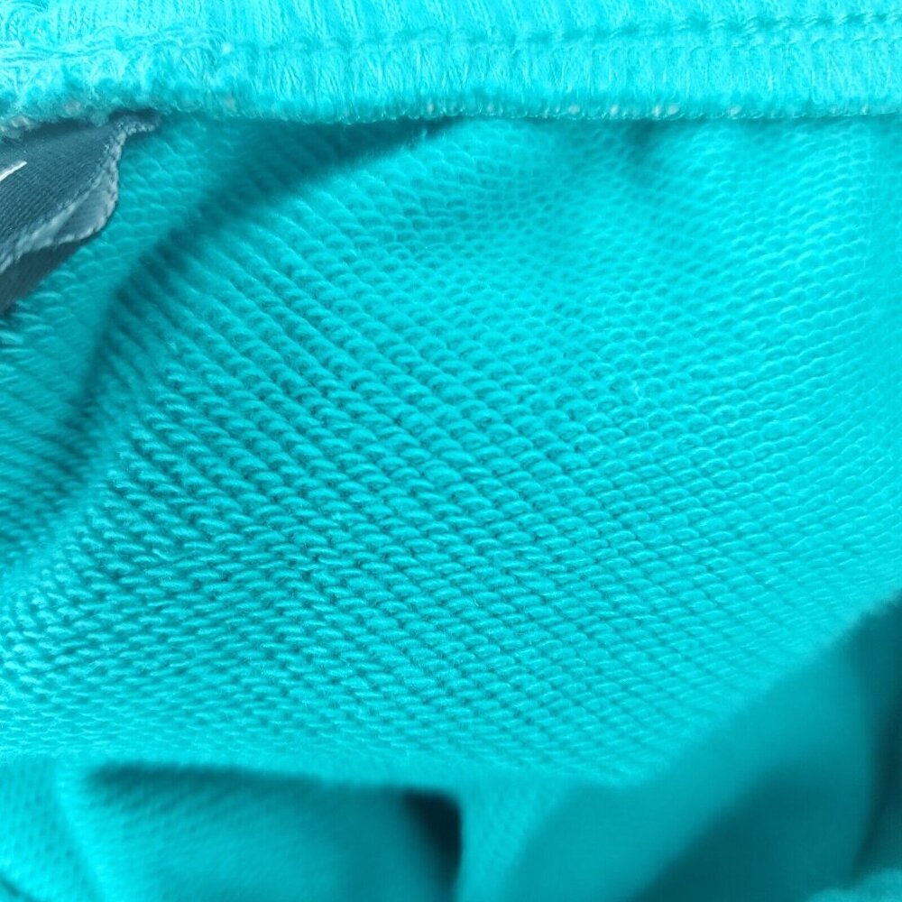Nike Shorts Girls 6/6X Large Aqua Blue French Terry Lightweight Embroidered Logo - Picture 7 of 9